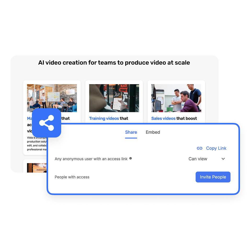Share your troubleshooting walkthrough video using Visla’s instant sharing options